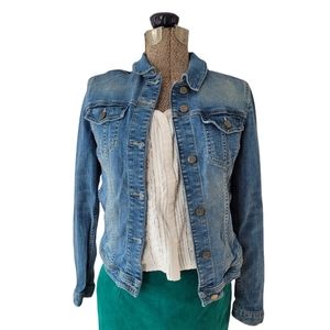 Zara Basic cropped denim jacket size small
